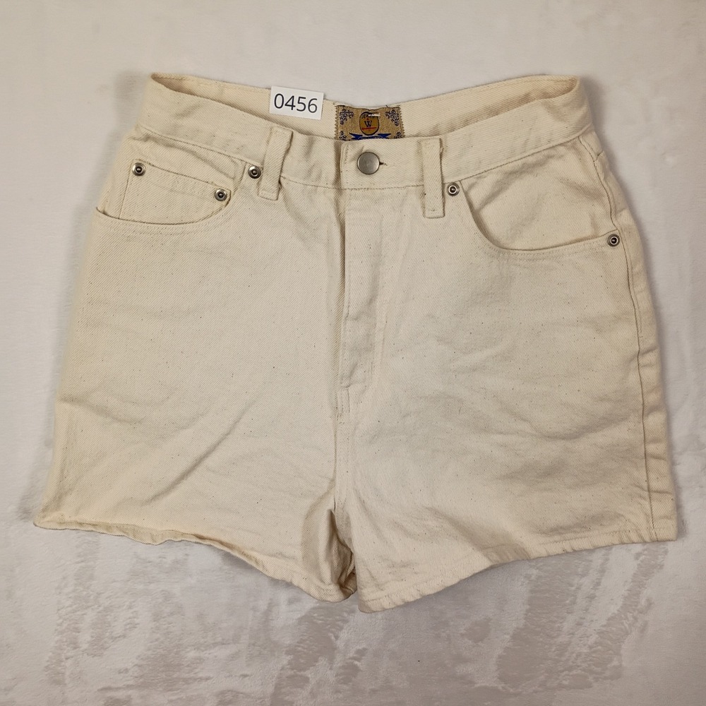 Weathervane‎ Denim Shorts Juniors 13 Cream High Waisted 90s Vintage Summer Boho